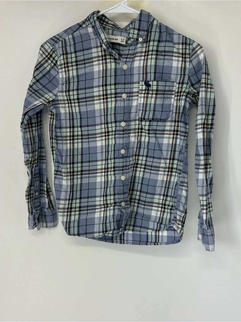 Abercrombie kids boys button down plaid shirt 9/10